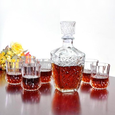 Vintage Glass Whiskey Liquor Wine Drink Decanter ...