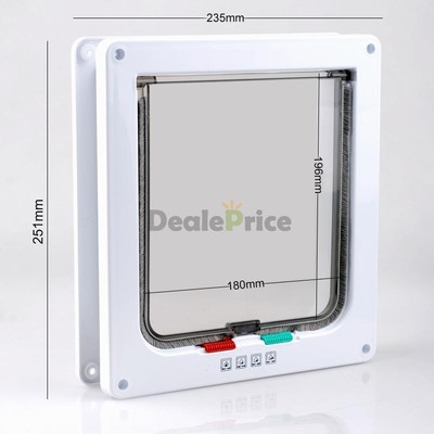 Cat Door Flap 4 Way Magnetic Lockable ...