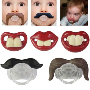 NEW FUNNY DUMMIES PACIFIERS NOVELTY TEETH MOUSTACHE BABY CHILD LOVELY SOOTHER