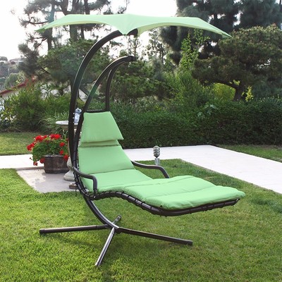 Green Hanging Swing Hammock Canopy Chaise Lounger ...