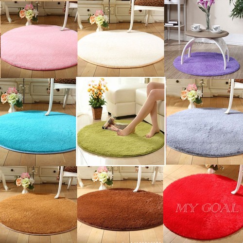 Fluffy Round Foam Shaggy Rug Anti Slip ...