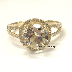 Prongs-White-Topaz-Diamond-Engagement-Ring-Split-Shank-14K-Yellow-Gold ...