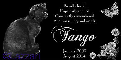 Personalized Black Gray Cat & Butterfly Pet ...