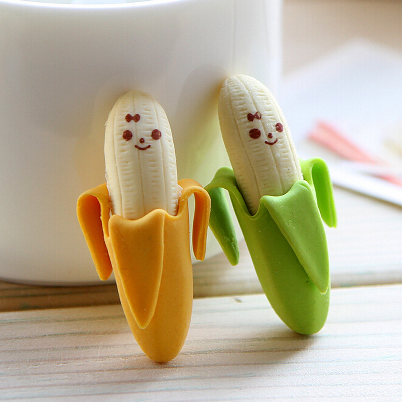 2Pcs Lovely Cute Banana Design Pencil Eraser ...