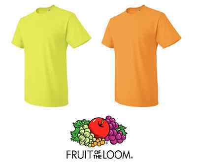 Pre-owned Fruit Of The Loom 100 T-shirts 50 Safety Green 50 Safety Orange Bulk Lot S-xl