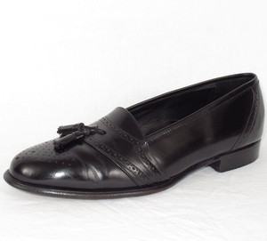 VTG-80s-Johnston-Murphy-Black-Tassel-Dress-Shoes-Sz-9-5-M-Made-in-USA