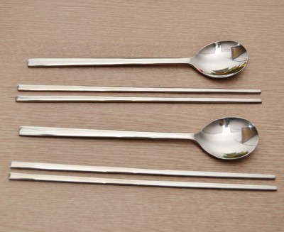 Korean Chopstick&Spoon 2 Set Stainless Steel Chopsticks ...