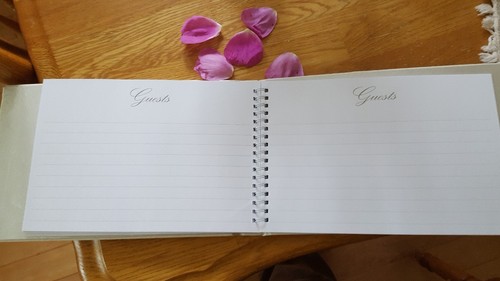 NEW IN BOX ? WEDDING IVORY SATIN  GUEST BOOK