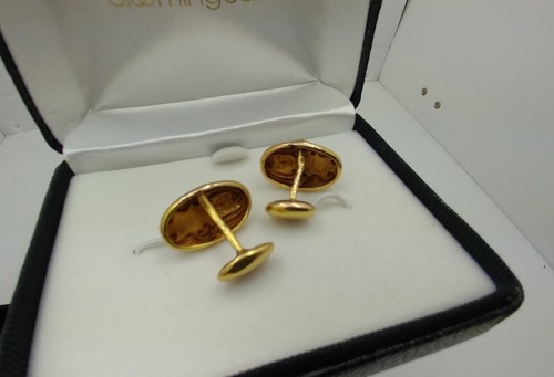 ANTIQUE 14K ART NOUVEAU FACE CUFFLINKS