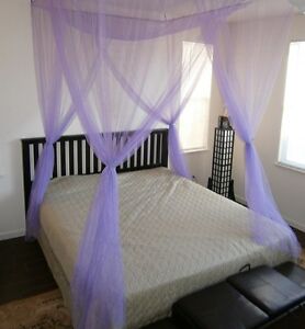 Corner Post Bed Canopy Mosquito Net for QUEEN, FULL, KING beds in ...