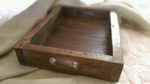 Handmade Rustic Reclaimed Wood Serving Tray 18