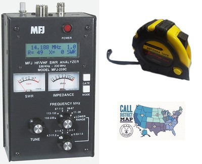 MFJ 259C HF/VHF Antenna/SWR/RF Analyzer w/ Meters w/ FREE Radiowavz Antenna Tape. Buy it now for 269.95