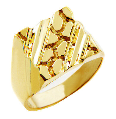 Pre-owned Claddagh Gold Men's Apex Solid Gold Nugget Ring In Khaki