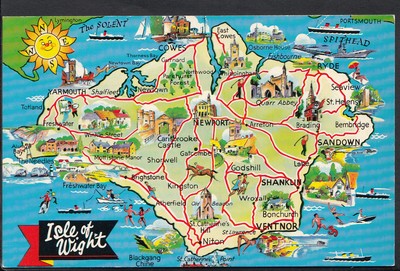 theisle地图定位,theisle地图 maps postcard - map of the isle of wight rs1882