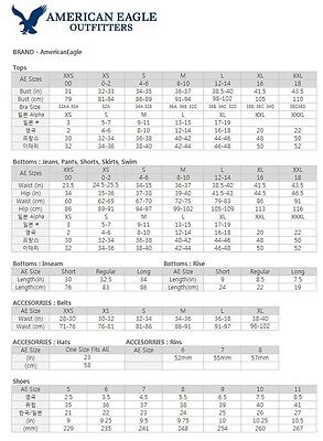 American Eagle Boxer Size Chart