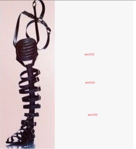 ... Gladiator-Women-Sandals-Flat-Heel-Ladies-Knee-High-Boots-Strappy-Shoes