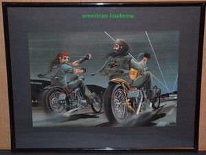 ... Mann-FRAMED-Biker-Art-Motorcycle-Poster-Easyriders-Hollyweed-Hollywood
