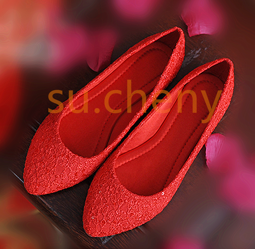 Real Silk Satin Lace White Ivory Red Wedding Shoes In Clothing