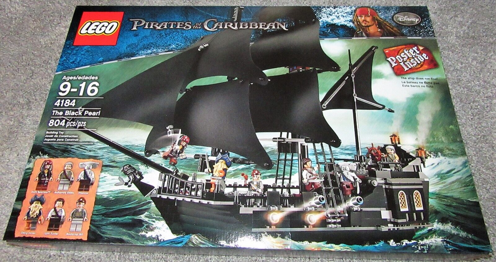 Lego 4184 Pirates of the Caribbean ~ THE BLACK PEARL ~ retired NISB Sparrow Will