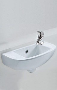 about Slim compact hand rinse narrow depth powder room wall hung basin ...