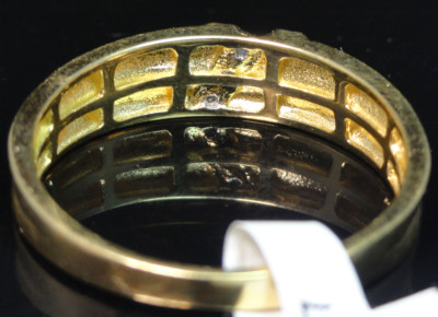 Pre-owned Usdiamondking 10k Yellow Gold Men's Three Stone Genuine Round Diamond Wedding Band Ring 6mm In H-i