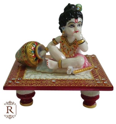 Krishna marble handicraft artisan painting decor statue,art and craft, gift,god