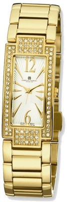 Pre-owned Charles-hubert Ladies Charles Hubert Ip-plated Crystal White Dial 21x46mm Watch