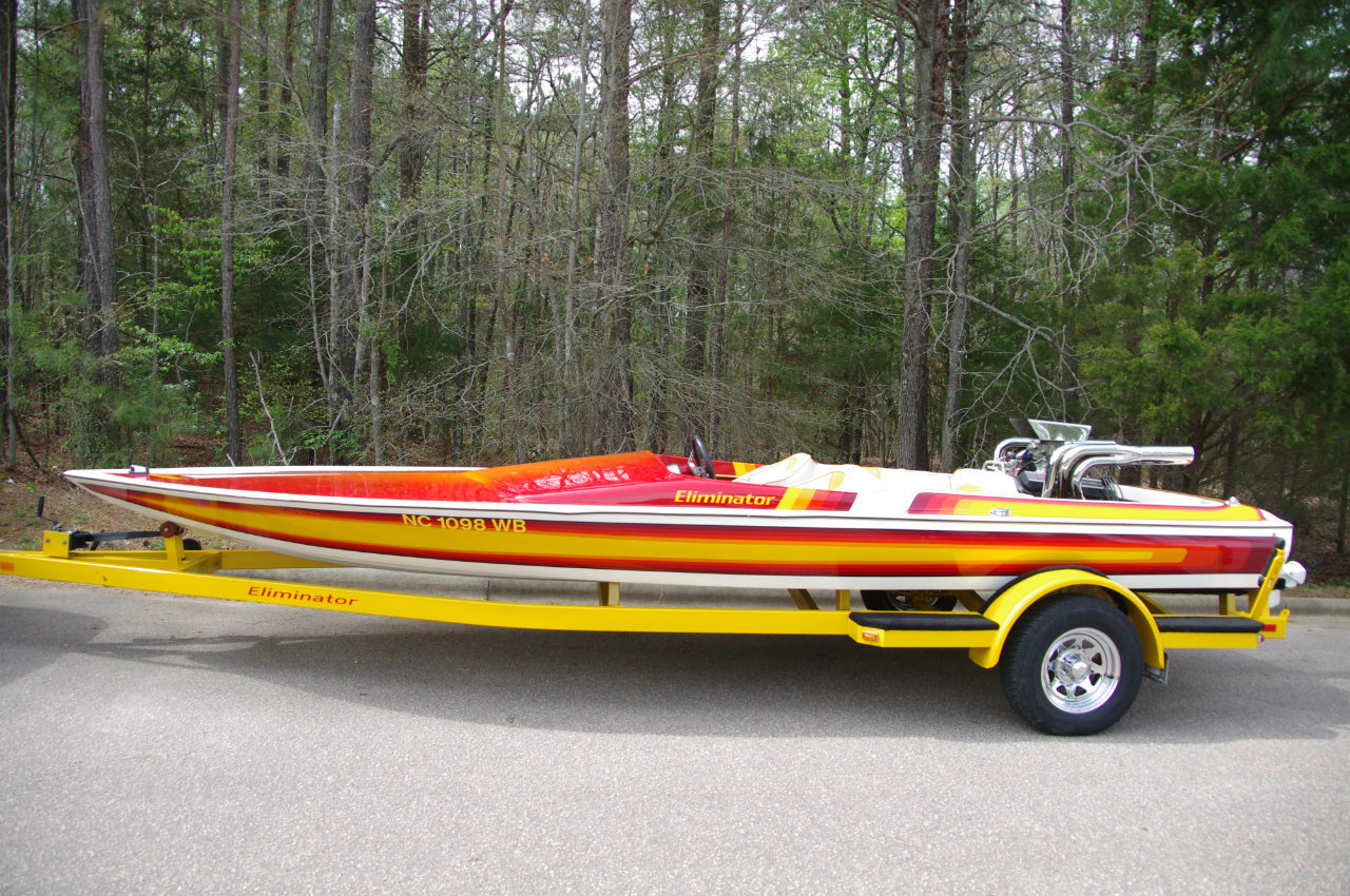 Restored Eliminator Jet Boat and Trailer with GM 502/502hp crate engine