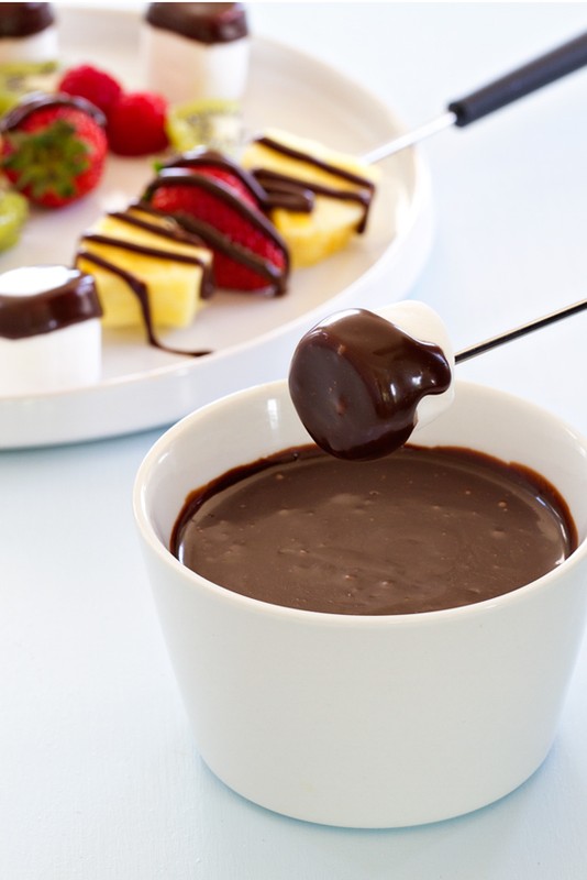 Chocolate Fondue with Fruit Skewers eBay