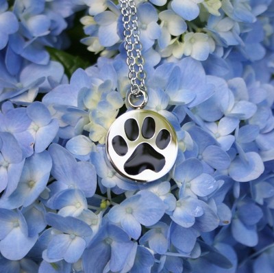 Silver Paw Print Cremation Pendant Urn NECKLACE ...