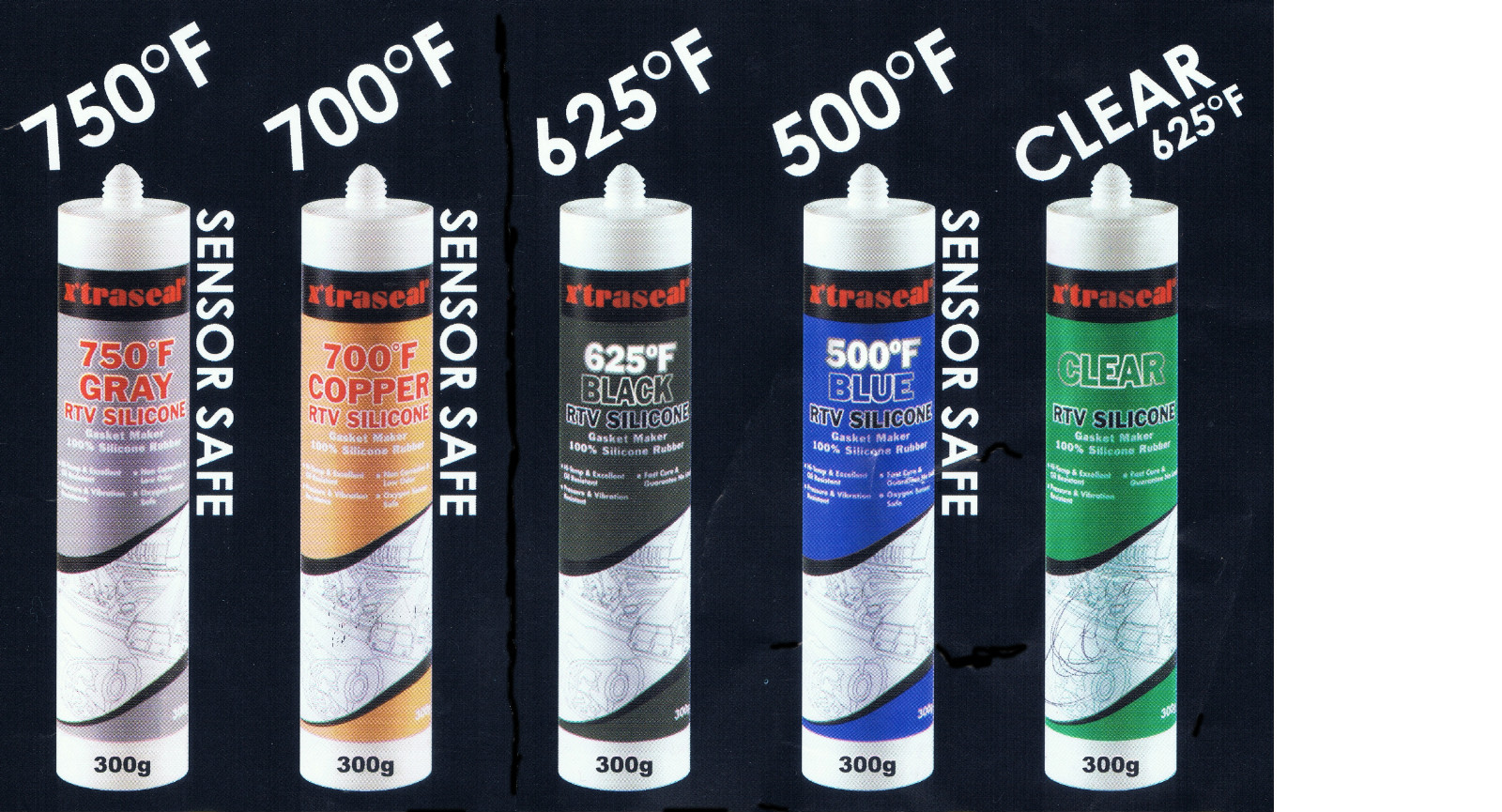 X'traseal Gasket Sealant GREY, HIGH TEMPERATURE RTV Silicone, 300gm