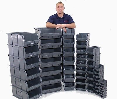 New Quality BRITISH MADE 100% Recycled Plastic Parts Storage Bins Boxes 7 SIZES