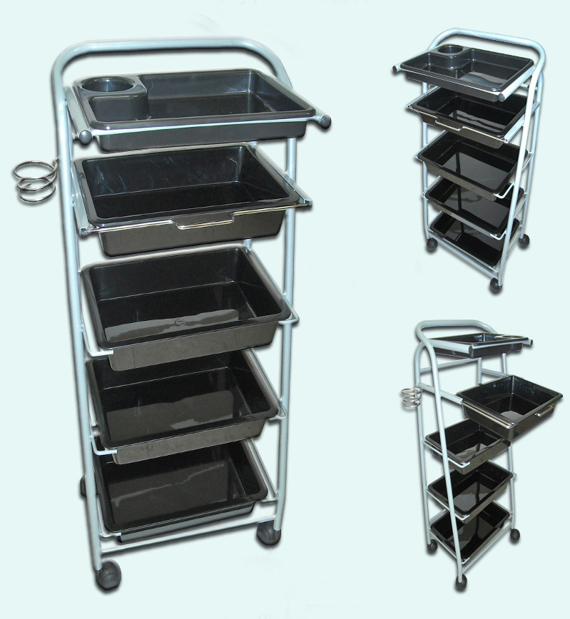 Yanaki Ym3026 Salon Hair Stylist Tool Trolley 5 Tray W Dryer