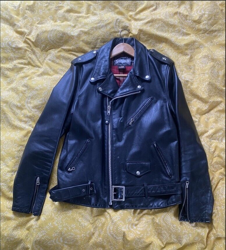 Schott 626 Classic Lightweight Fitted Cowhide Motorcycle Jacket XL