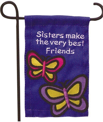 MINI GARDEN FLAG FOR FLOWER POT - SISTERS MAKE THE VERY BEST FRIENDS