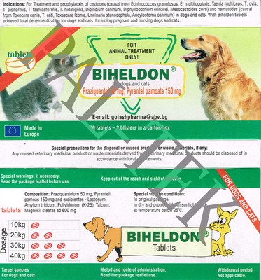 Biheldon 3 Tablets Dog Puppy Cat Broad ...