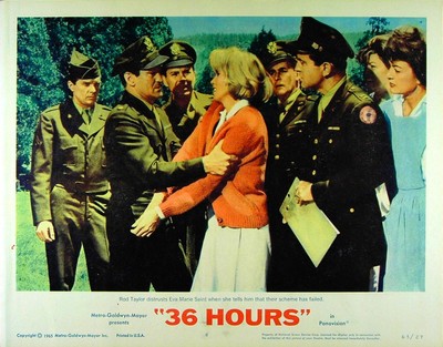 36 HOURS 1965 James Garner, Rod Taylor, Eva Marie Saint, Raold Dahl LOBBY SET