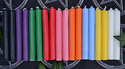 18 Witches Spell Candles ~ 10cm 9 Solid Colours ~ Plus Info Sheet  Ritual Altar