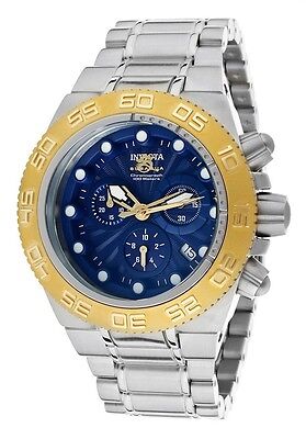 Pre-owned Invicta 10853 Subaqua Sport Chronographs Blue Dial Stainless Steel Mens Watch In Silver