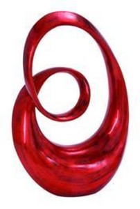 Benzara Rounded Corners Polystone Sculpture in Glossy Red and ...