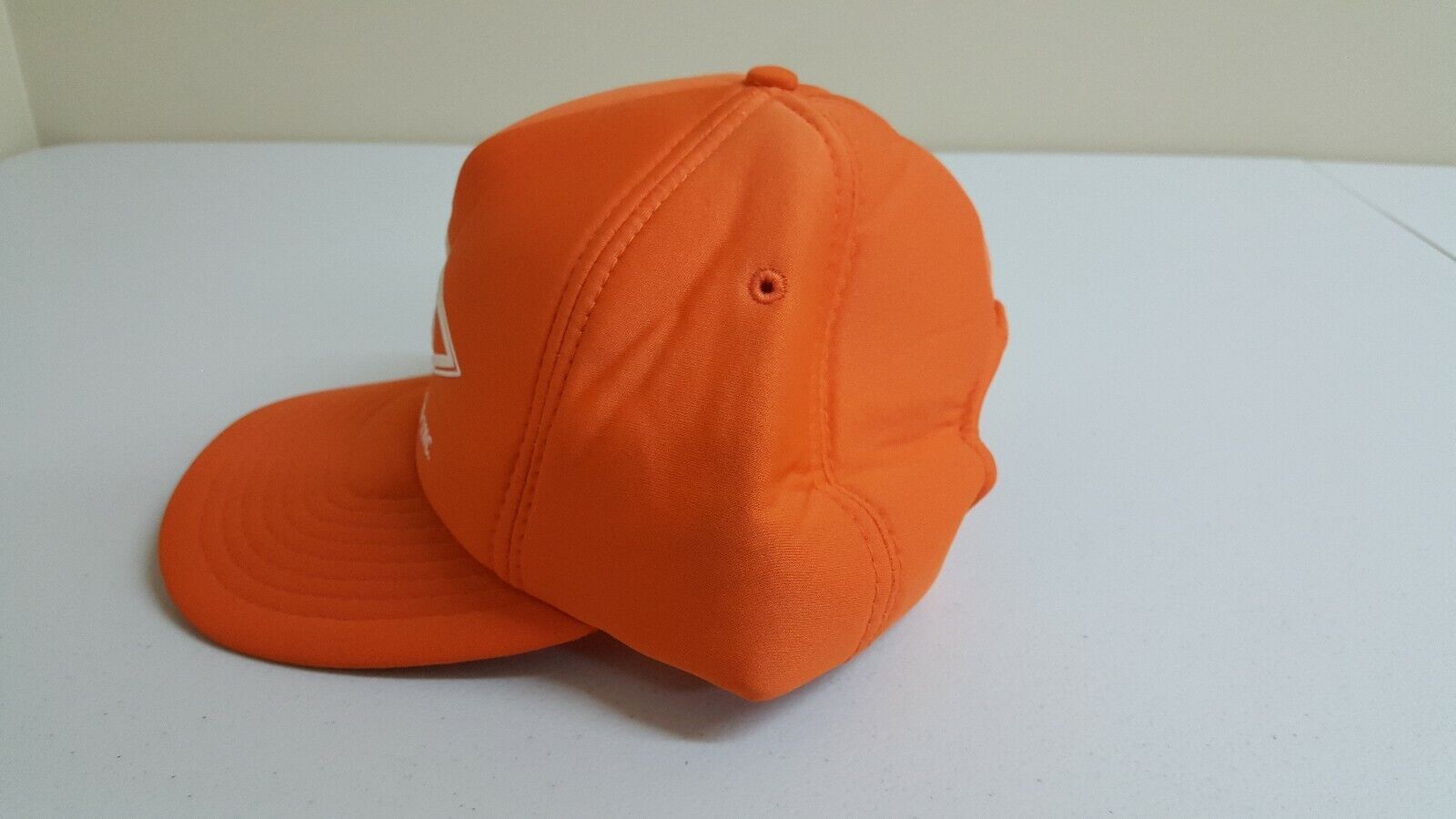 VINTAGE Rare Link Trucking Inc Foamtex Snapback Foamy Trucker Hat Cap Orange 