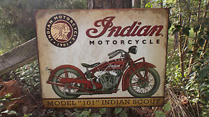 Rustic Tin  rustic signs advertising Decor Advertising Motorcycle Sign Wall Advertising Scout