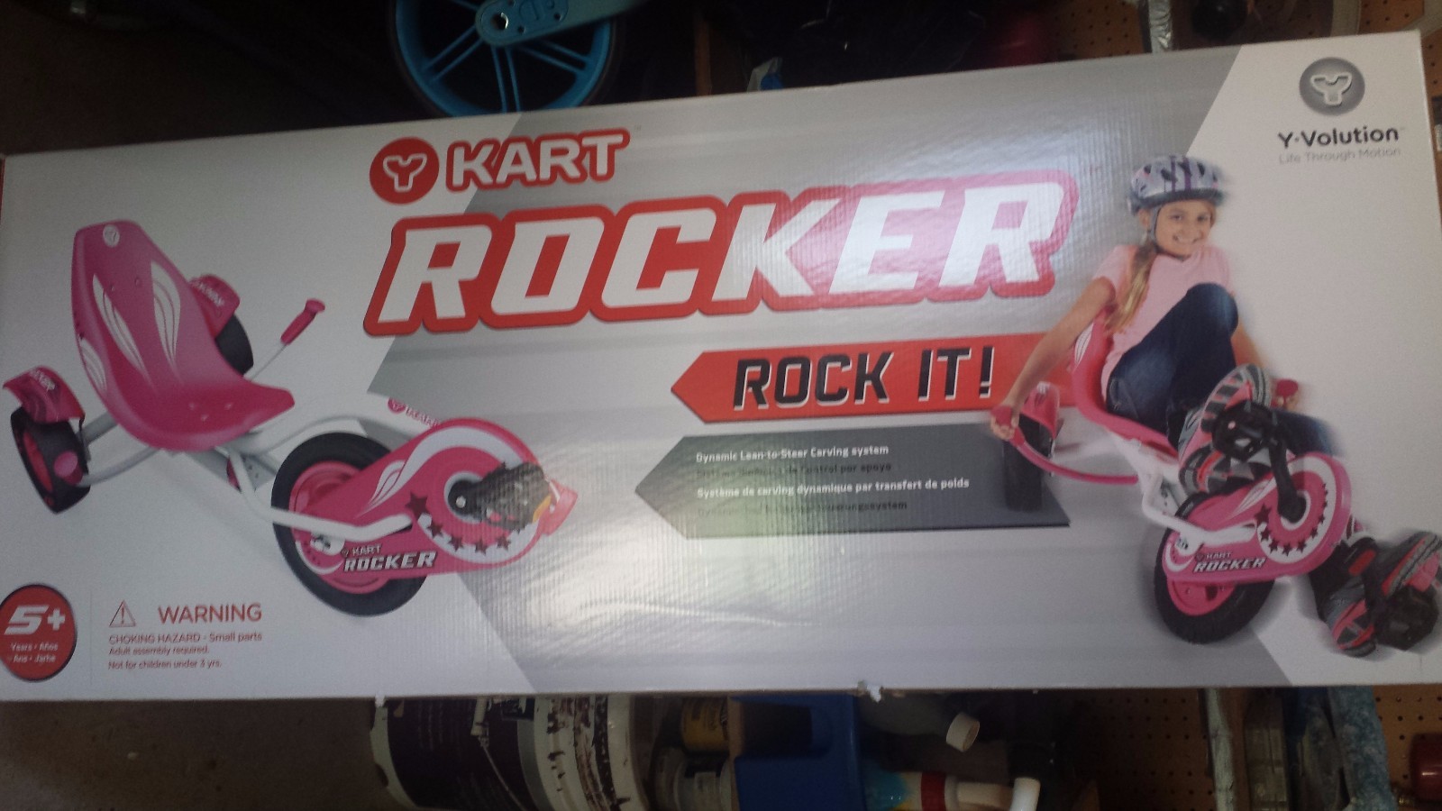 YVOLUTION KART ROCKER GO KART BIKE (NEW IN BOX) PINK (girl child age 5-up
