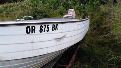 16 ft. Mirrorcraft aluminum boat with trailer and motor.