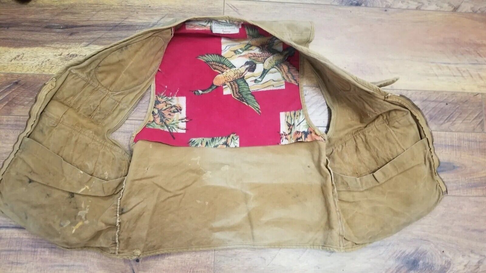 Vtg 50s 60s Pennys Foremost Padded Shoulder Canvas Hunting Shooting Vest Mens M