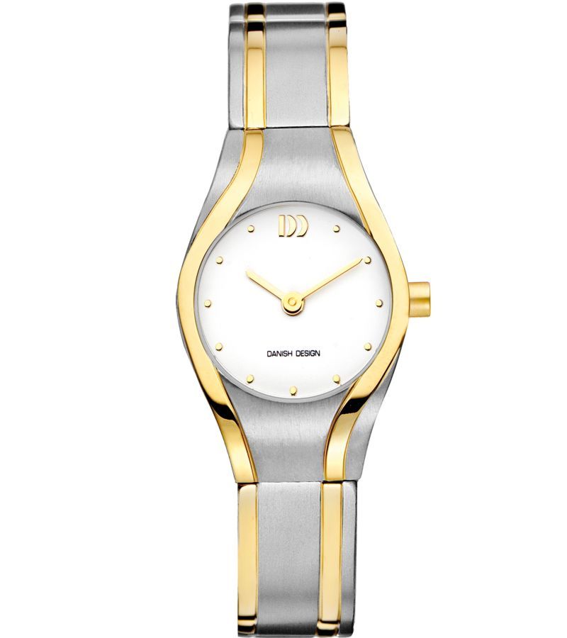 Pre-owned Danish Design Iv65q1036 White Dial Two Tone Titanium Quartz Women's Watch