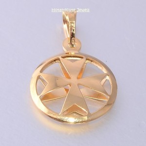 Pendant Jewelry Hallmarked charm 9k Charm CROSS 9ct Gold maltese  gold MALTESE Genuine cross 3D