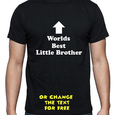 PERSONALISED WORLDS BEST LITTLE BROTHER T SHIRT BIRTHDAY