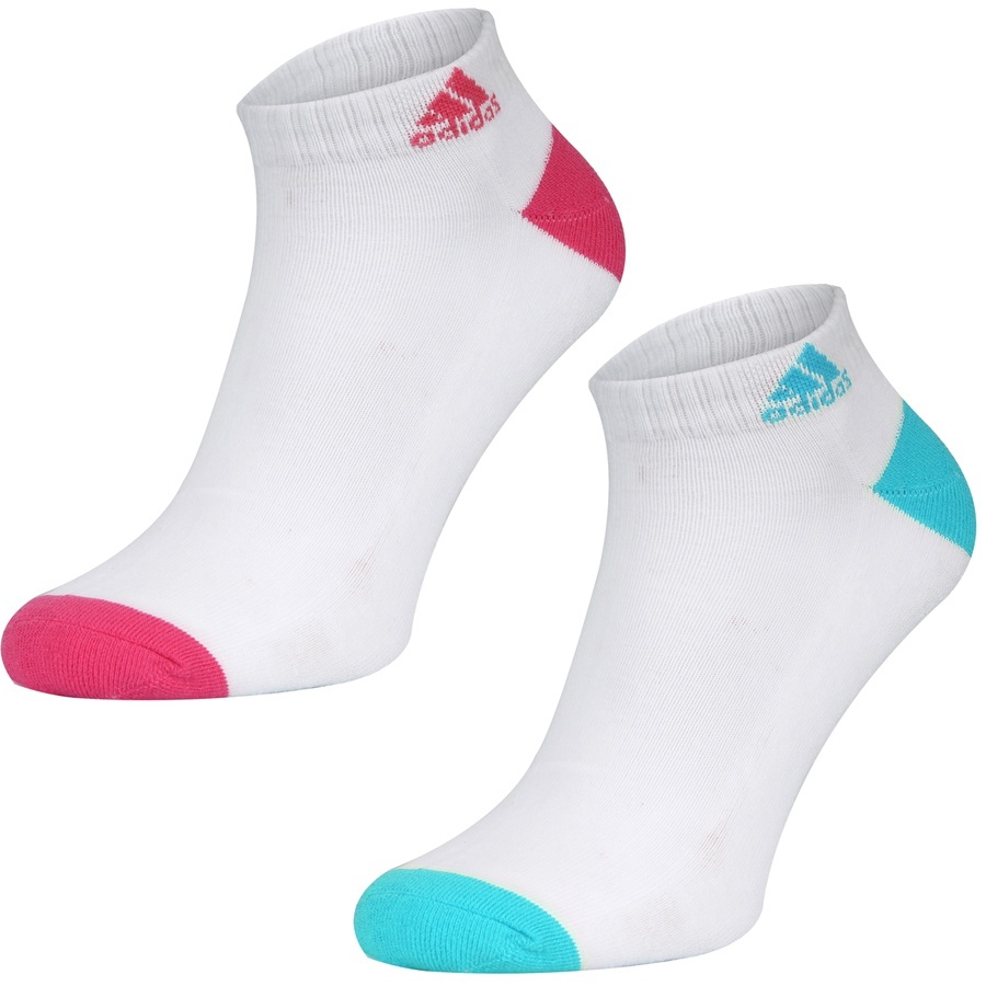2 Pair Adidas Womens Core Trainer Sports Socks Ladies Cushioned Running