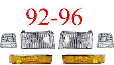 92 96 Ford 6Pc Head Light Kit, F150, F250, Bronco, 97 & 98 F350, Truck